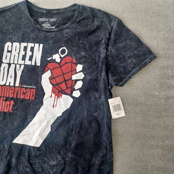 Green Day Band T Shirt Mens L Gray Graphic American Idiot Tour Short Sleeve - Picture 5 of 9